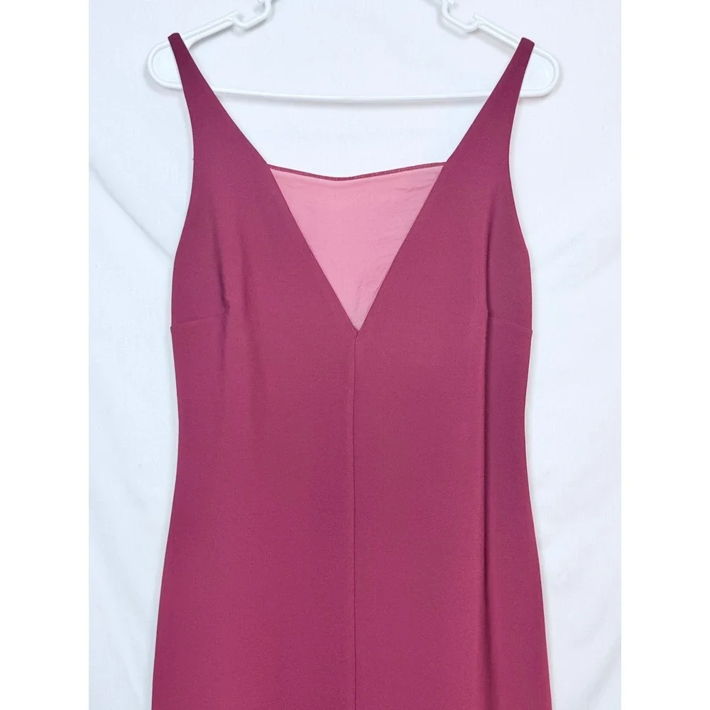 Abercrombie & Fitch Maroon V-Neck Maxi Dress Large NWT Maroon Layered Hem Party